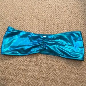 American Apparel Ruched Turquoise Metallic Bra